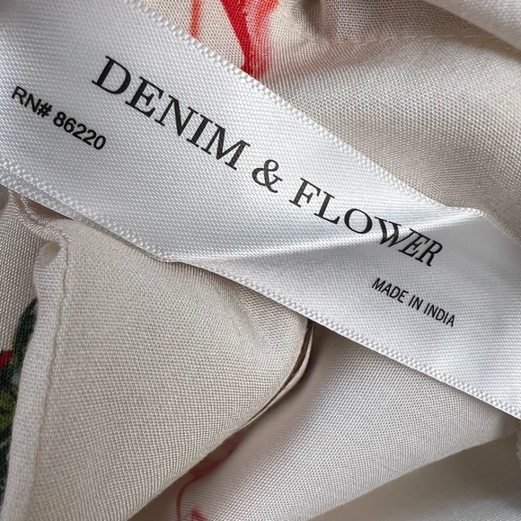 Christmas Holiday Shirt Beach Flamingos Mens MEDIUM Denim & Flower Ricky Singh - Picture 8 of 14